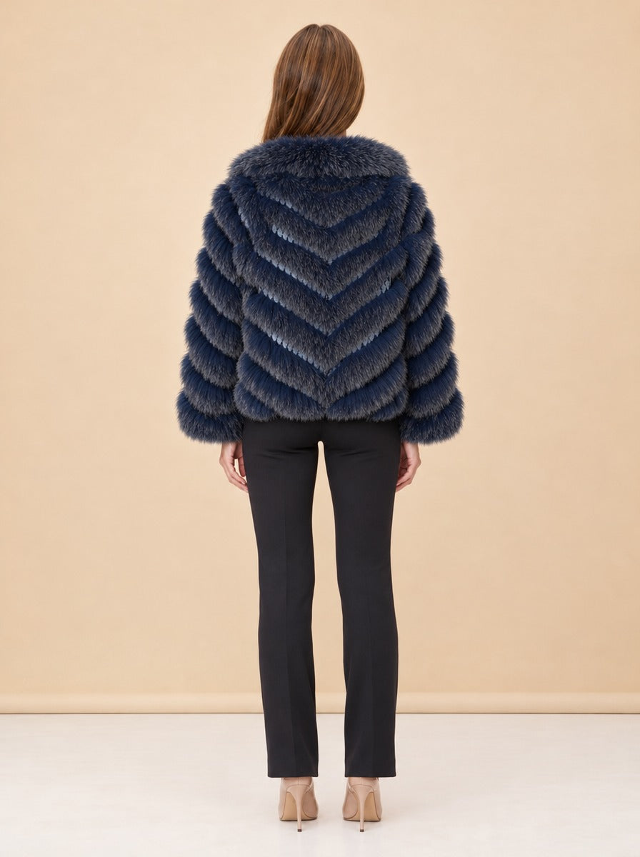 Silk Reversible Double Breasted Bomber model_back