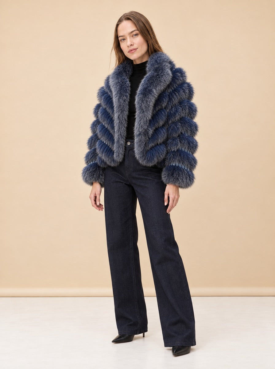 Silk Reversible Double Breasted Bomber model_front_3