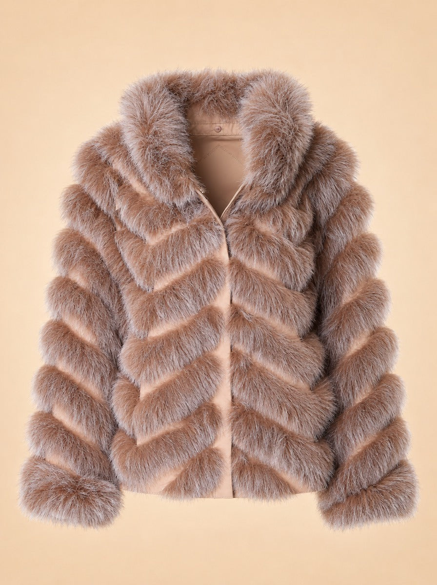 Silk Reversible Genuine Fur Coat ghost_front
