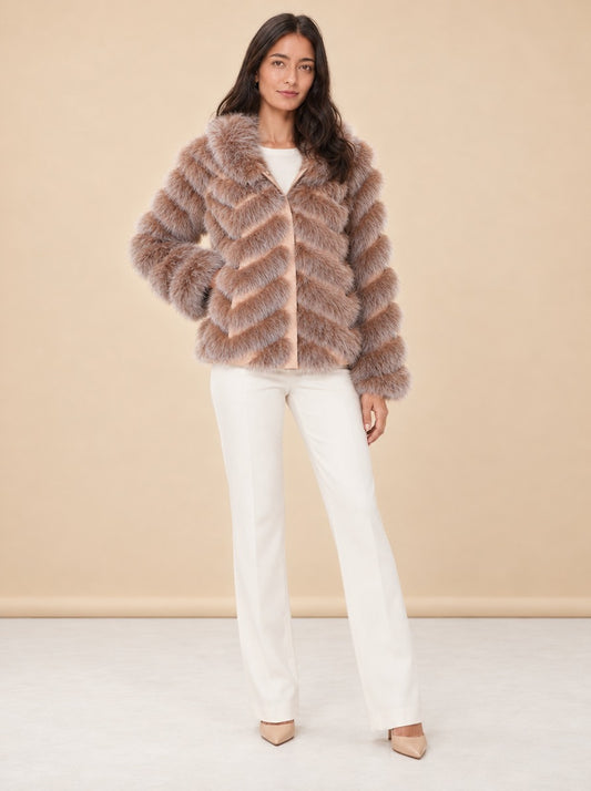 Silk Reversible Genuine Fur Coat model_front_2