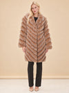 Silk Reversible Long Fur Coat model_front_2