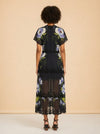 Soft Garden Black Laces Short Sleeve Maxi Dress