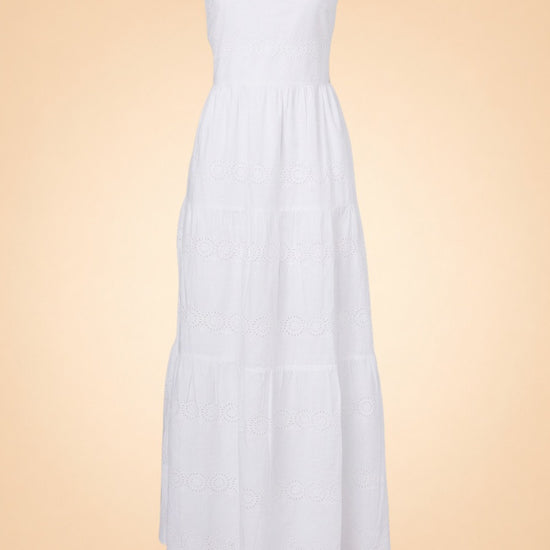 Sophie Broderie Anglaise Cotton Maxi Dress - front (flat)