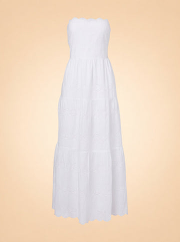 Sophie Broderie Anglaise Cotton Maxi Dress - front (flat)