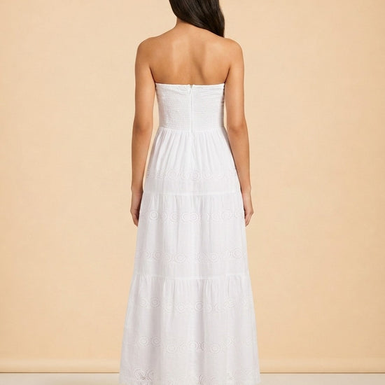 Sophie Broderie Anglaise Cotton Maxi Dress - back