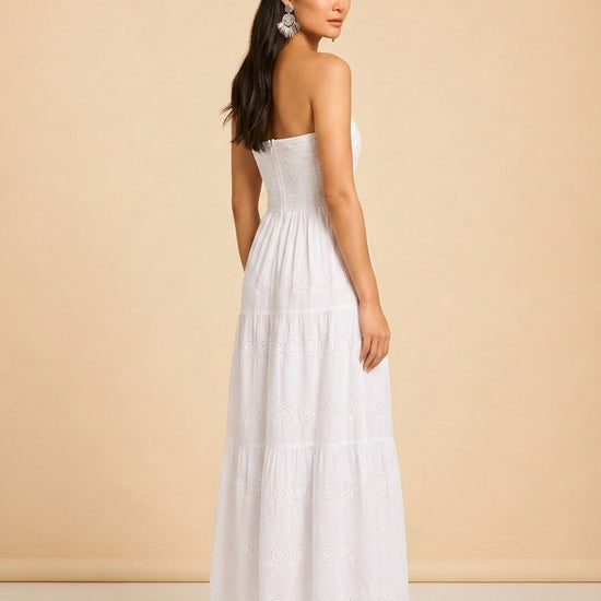 Sophie Broderie Anglaise Cotton Maxi Dress - detail