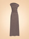 Phare Stripe Off-Shoulder Maxi Dress — ghost front