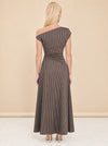 Phare Stripe Off-Shoulder Maxi Dress — model back