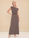 Phare Stripe Off-Shoulder Maxi Dress — model front 3