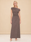Phare Stripe Off-Shoulder Maxi Dress — model front