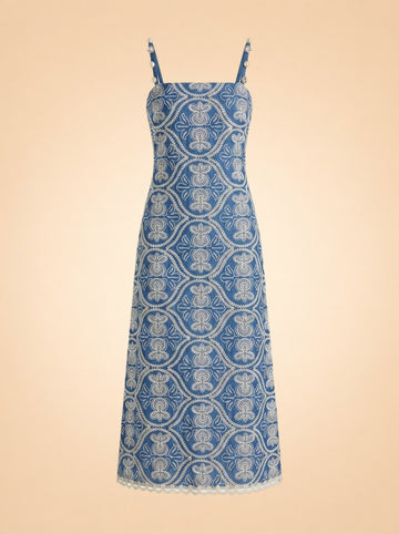 Stella Embroidered Dress ghost_front