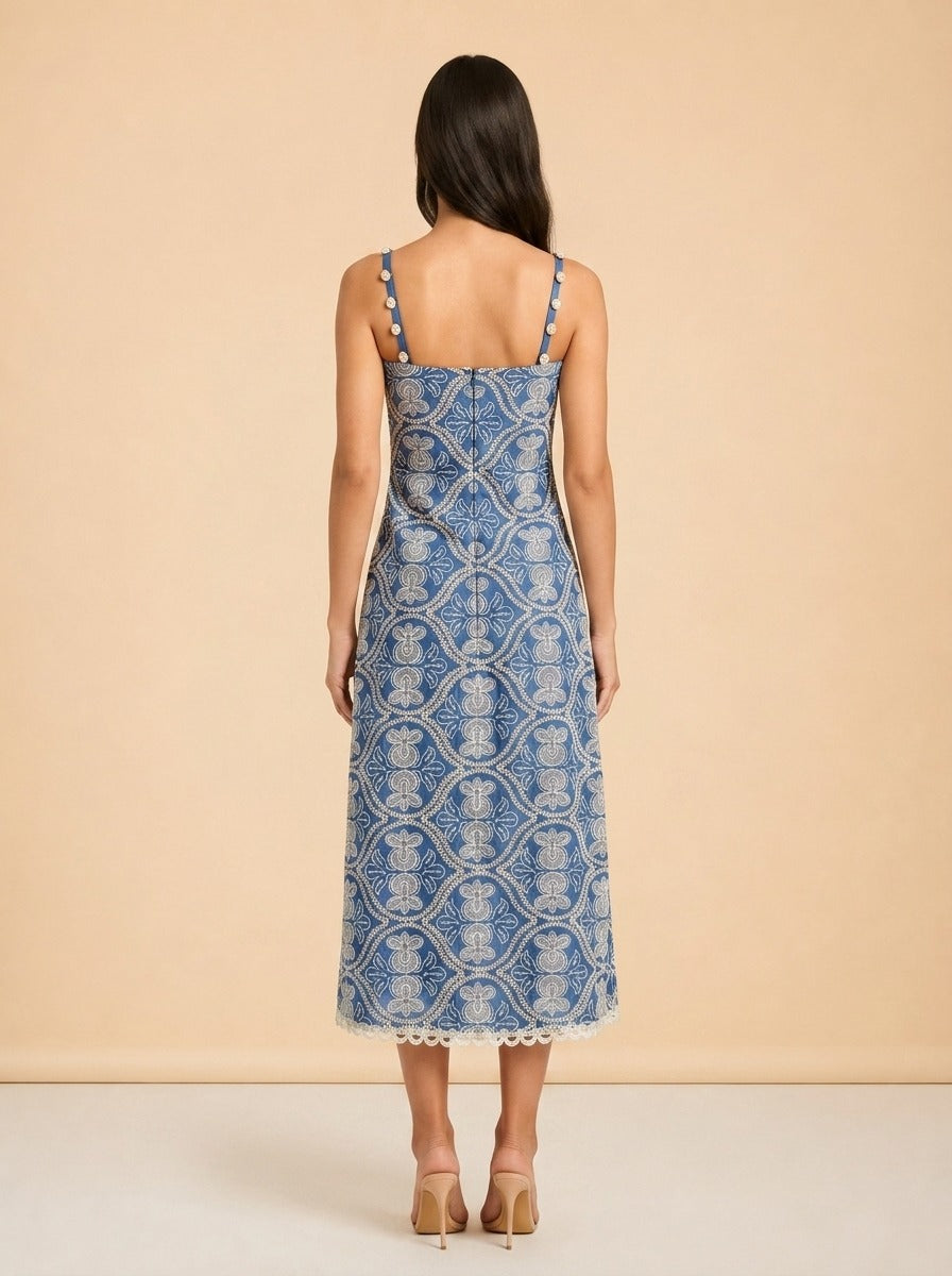 Stella Embroidered Dress model_back