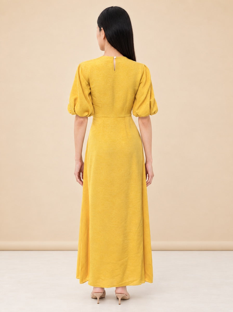 Printed Long Dress model_back