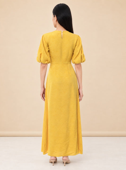 Printed Long Dress model_back