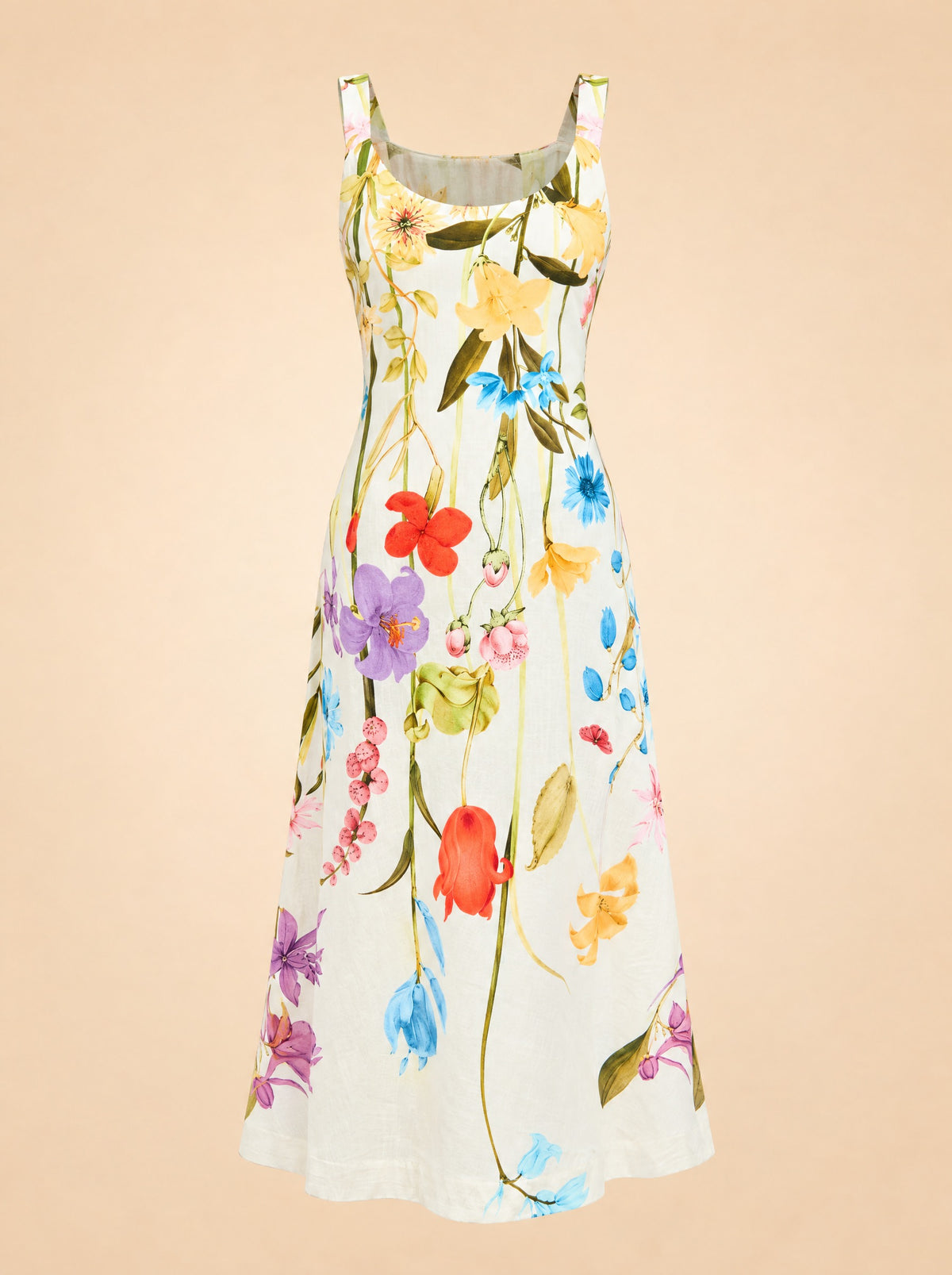 Sugarcane Slip Midi Dress ghost_front