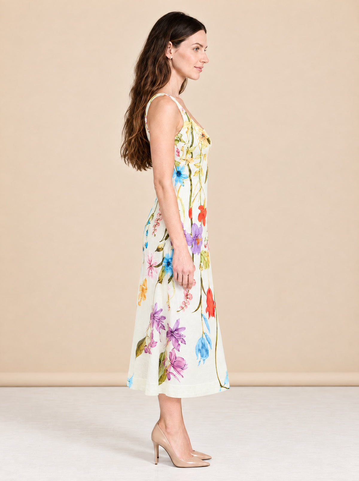 Sugarcane Slip Midi Dress model_side