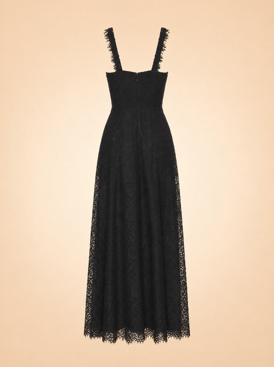 Sutton Lace Bustier Maxi Dress — ghost back