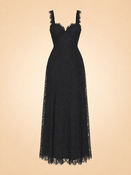 Sutton Lace Bustier Maxi Dress — ghost front