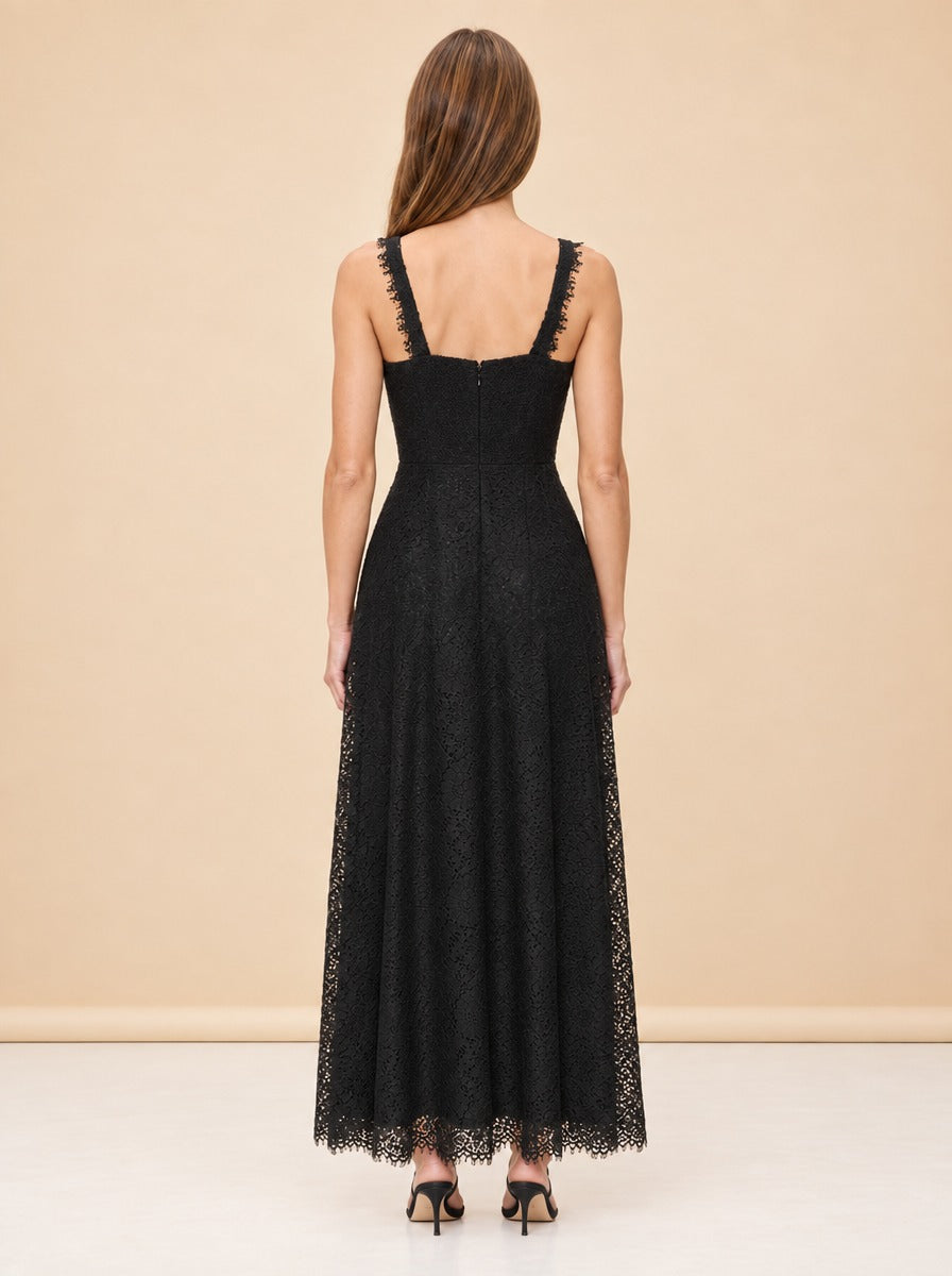 Sutton Lace Bustier Maxi Dress — model back