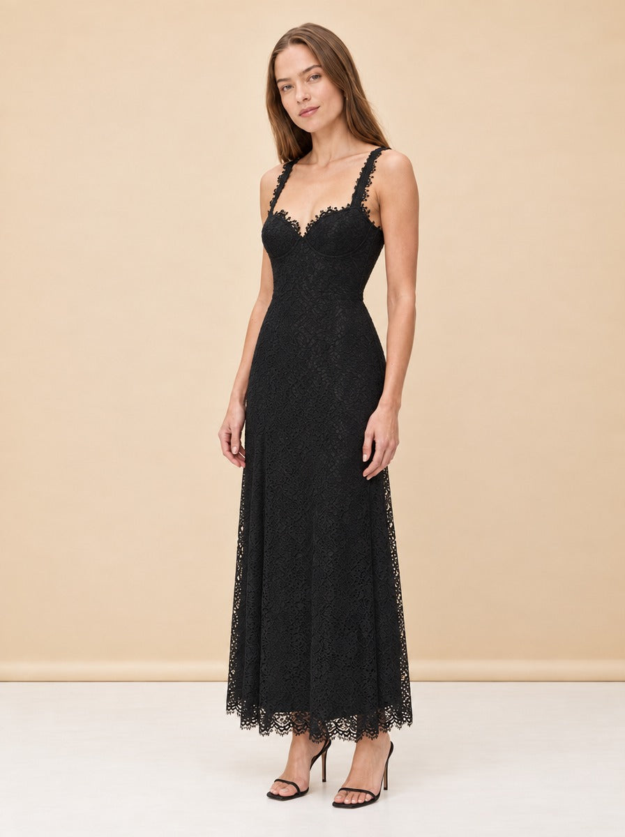 Sutton Lace Bustier Maxi Dress — model front 3