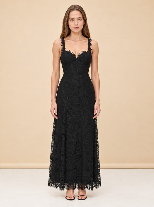 Sutton Lace Bustier Maxi Dress — model front
