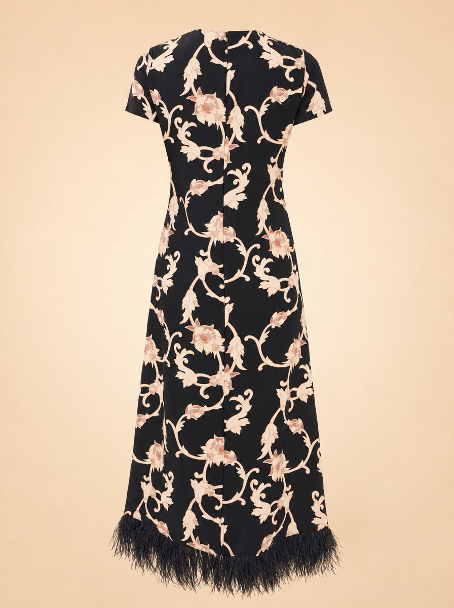 Swing Dress with Feathers ghost_back