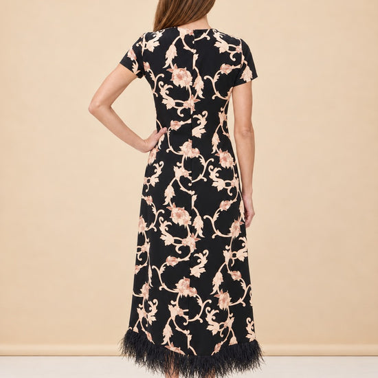 Swing Dress with Feathers model_back