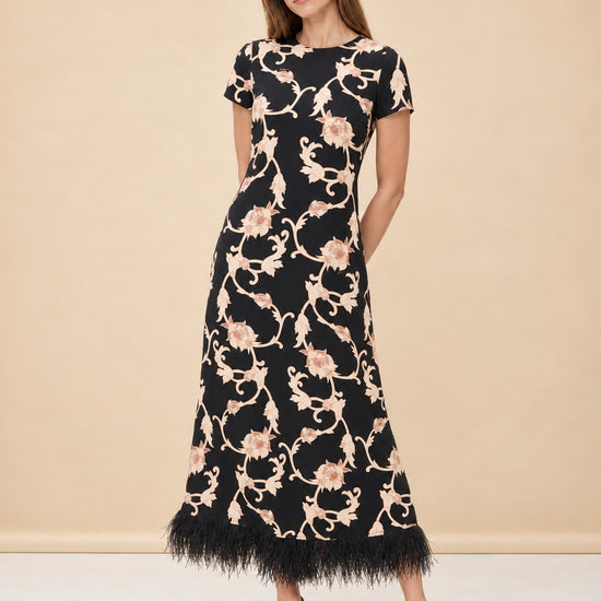 Swing Dress with Feathers model_front_2