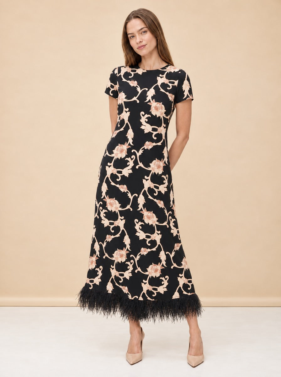 Swing Dress with Feathers model_front_2