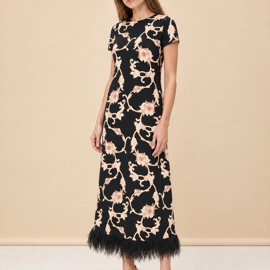 Swing Dress with Feathers model_front_3