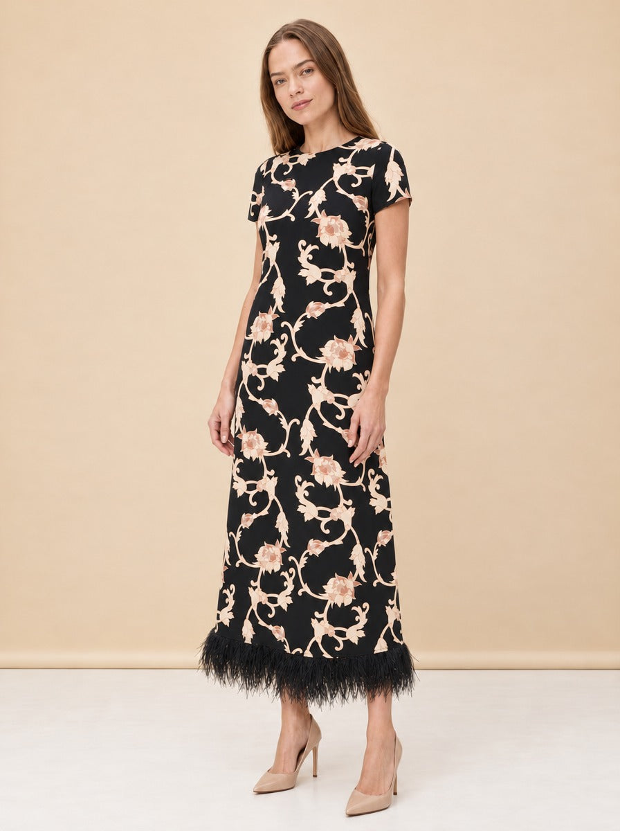 Swing Dress with Feathers model_front_3