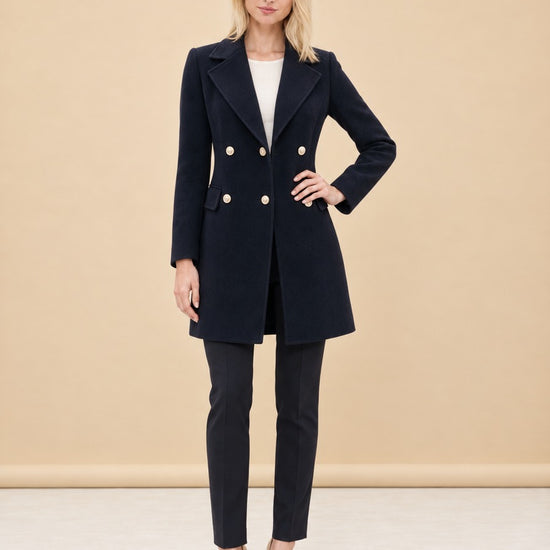 Tailored Golden Button Cashmere Blazer model_front_2
