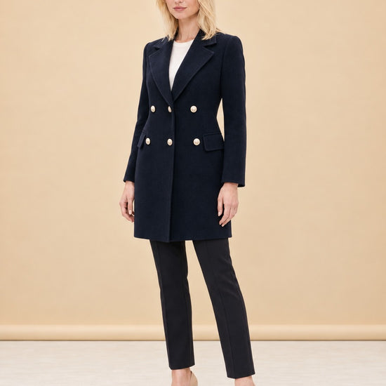 Tailored Golden Button Cashmere Blazer model_front_3