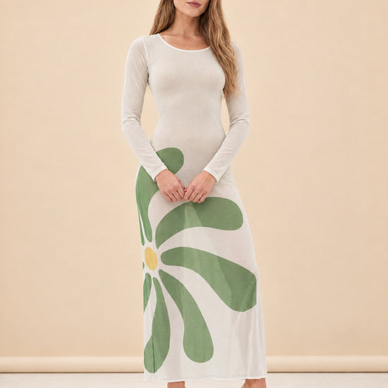 Tania Sheer Dress in Mesh model_front_2