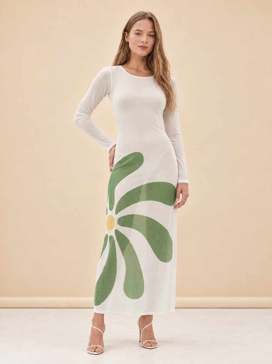 Tania Sheer Dress in Mesh model_front_3