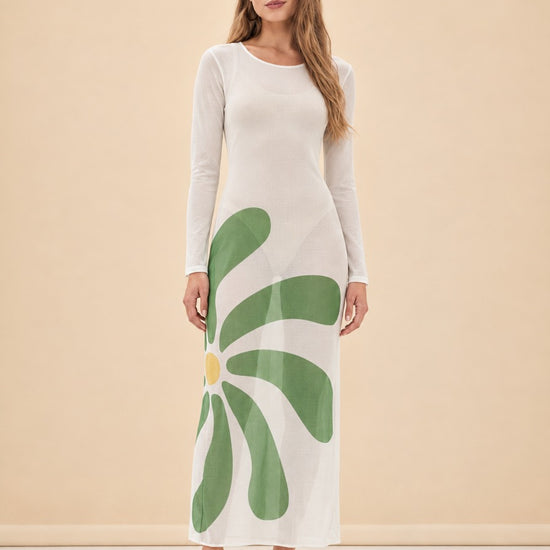 Tania Sheer Dress in Mesh model_front