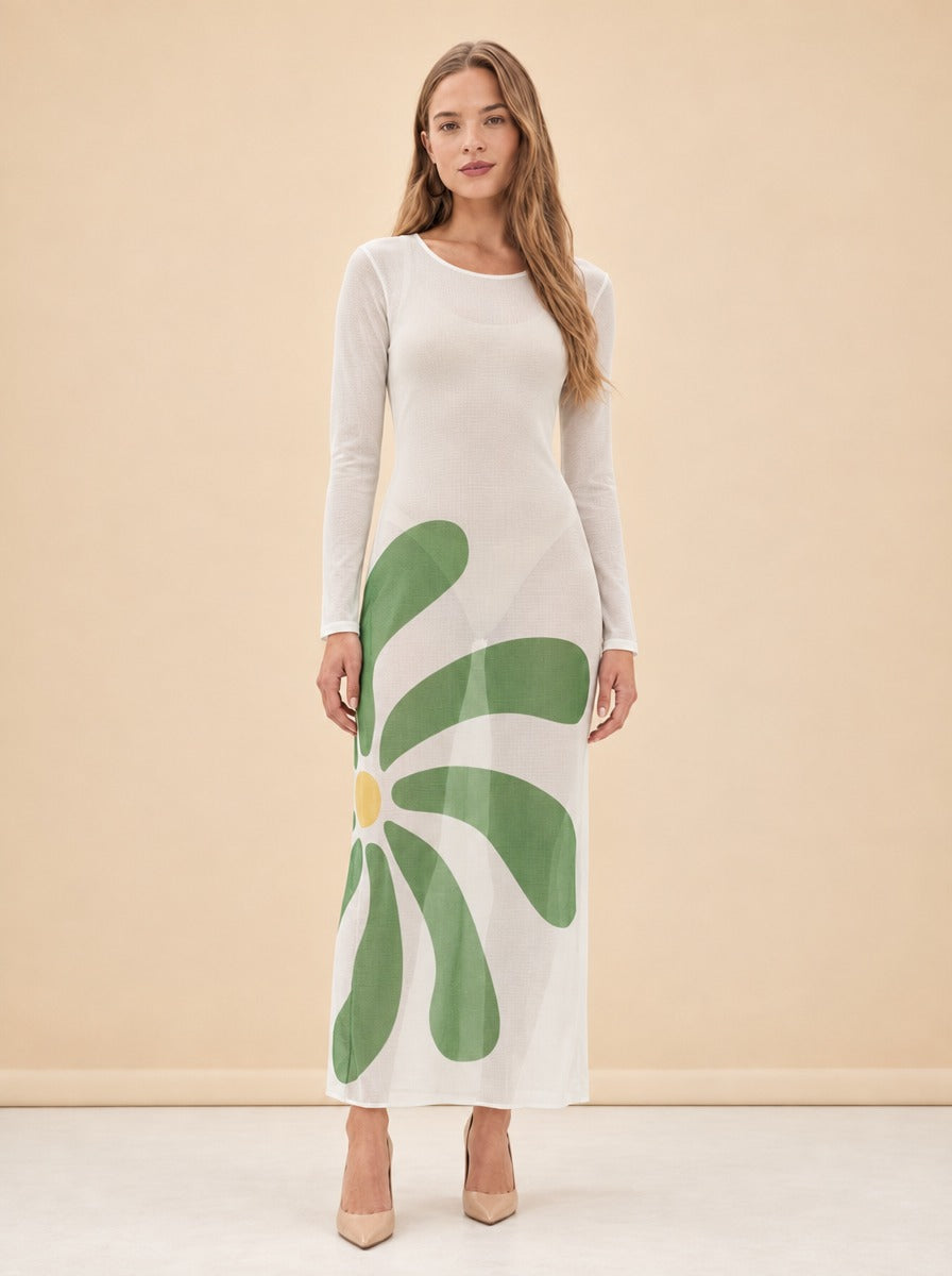 Tania Sheer Dress in Mesh model_front