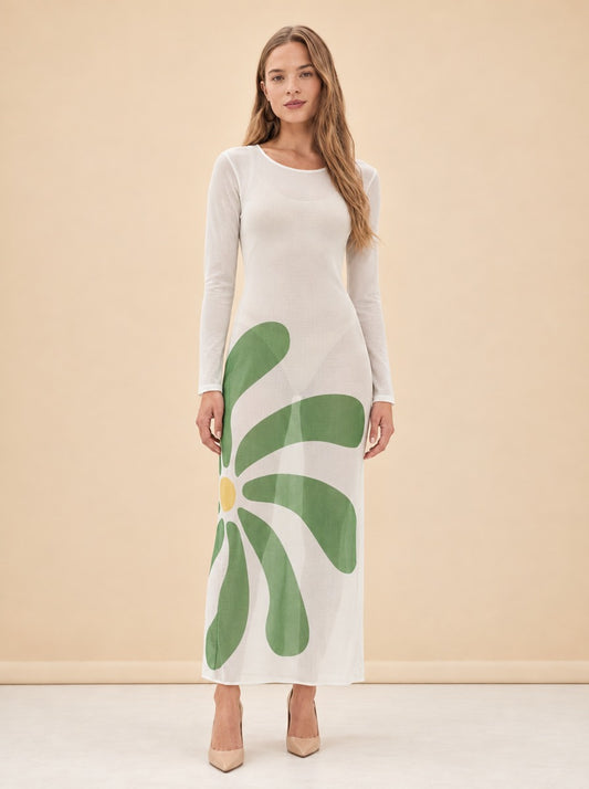 Tania Sheer Dress in Mesh model_front