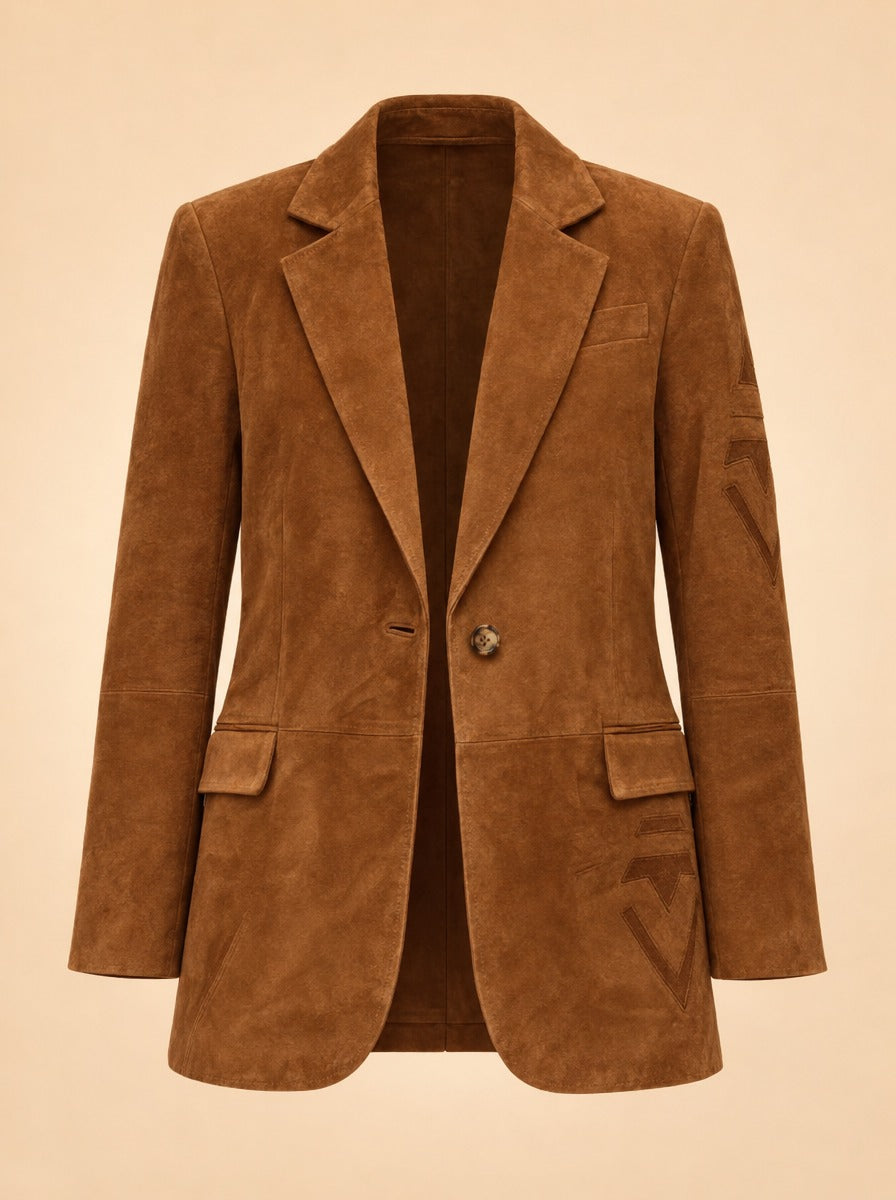 Tawa Suede Blazer ghost_front