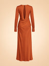 Taylor Satin Peplum Maxi Dress — ghost back