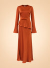 Taylor Satin Peplum Maxi Dress — ghost front