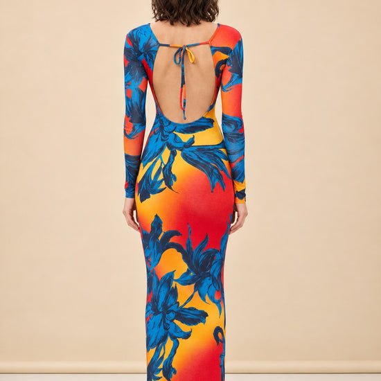 Open Back Knit Maxi Dress model_back