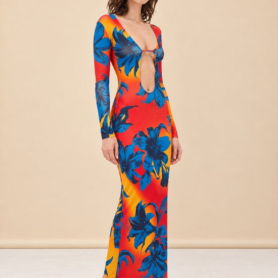 Open Back Knit Maxi Dress model_front_2