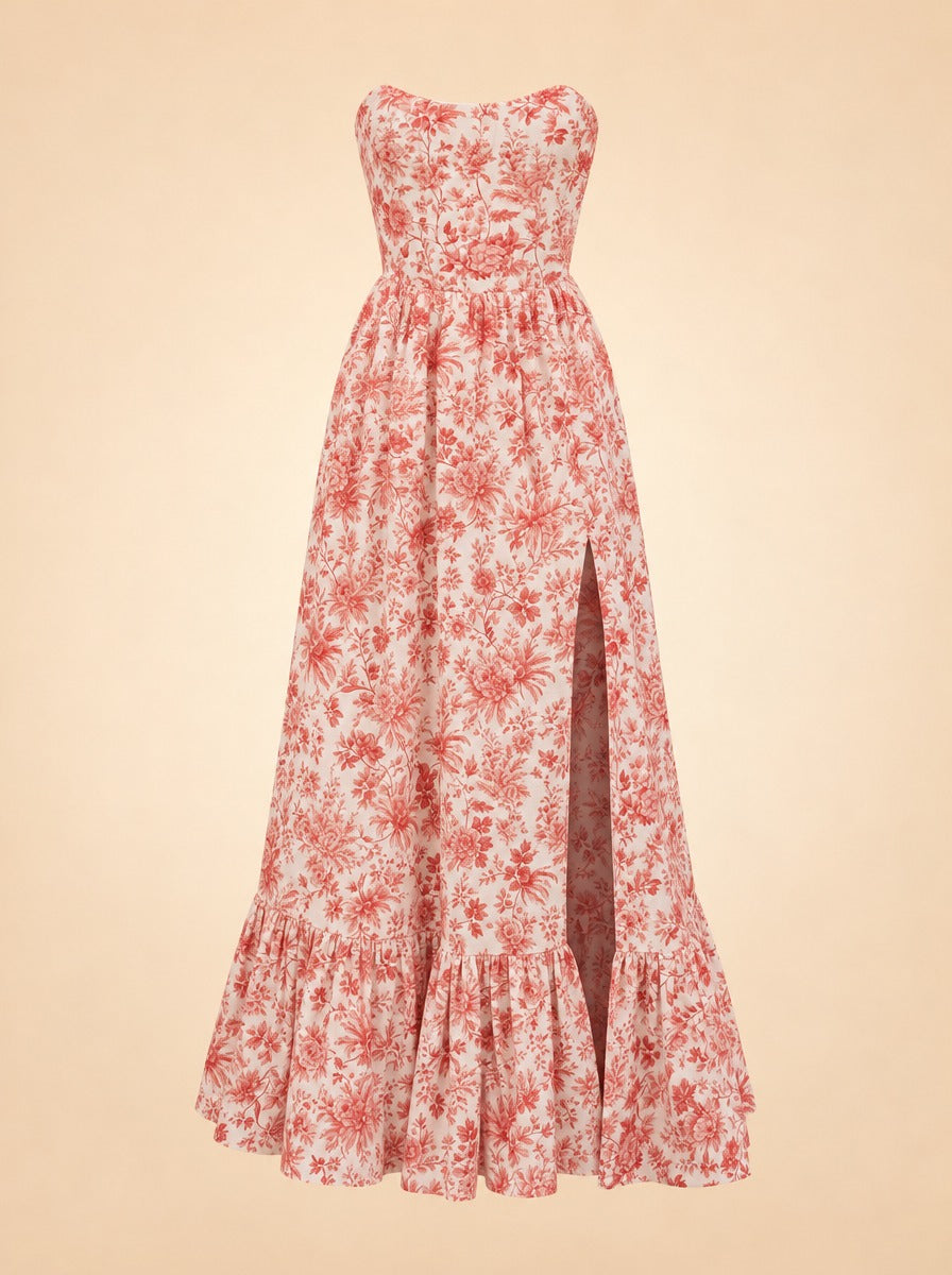 The Charlotte Dress in Red Toile ghost_front