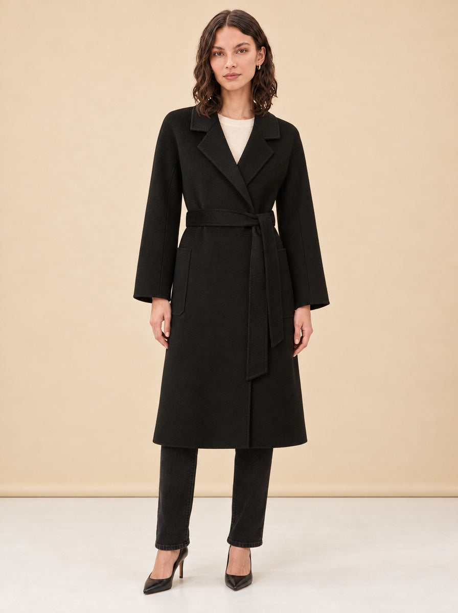 The Classic Wrap Coat model_front