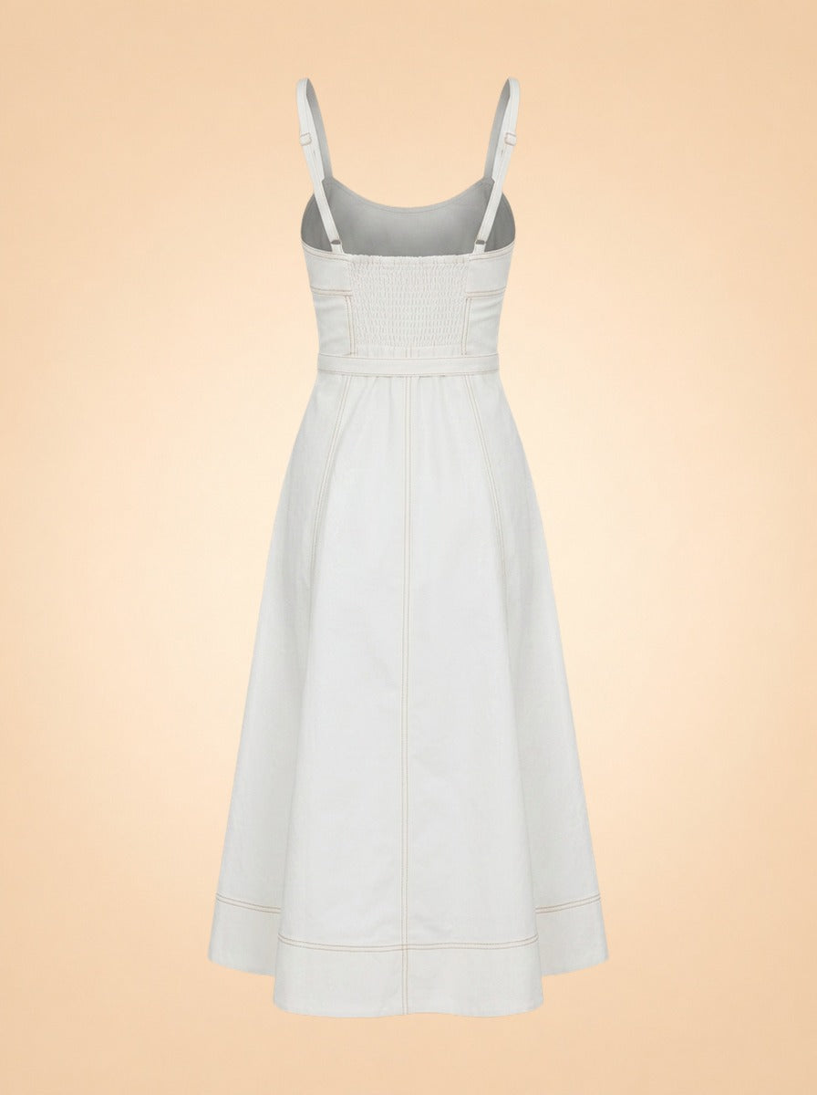 The Fiona Dress – Off White ghost_back