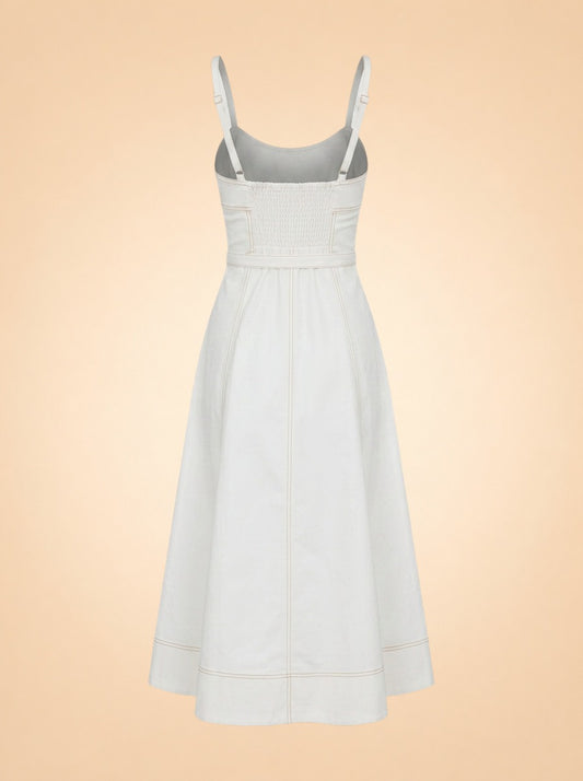 The Fiona Dress – Off White ghost_back