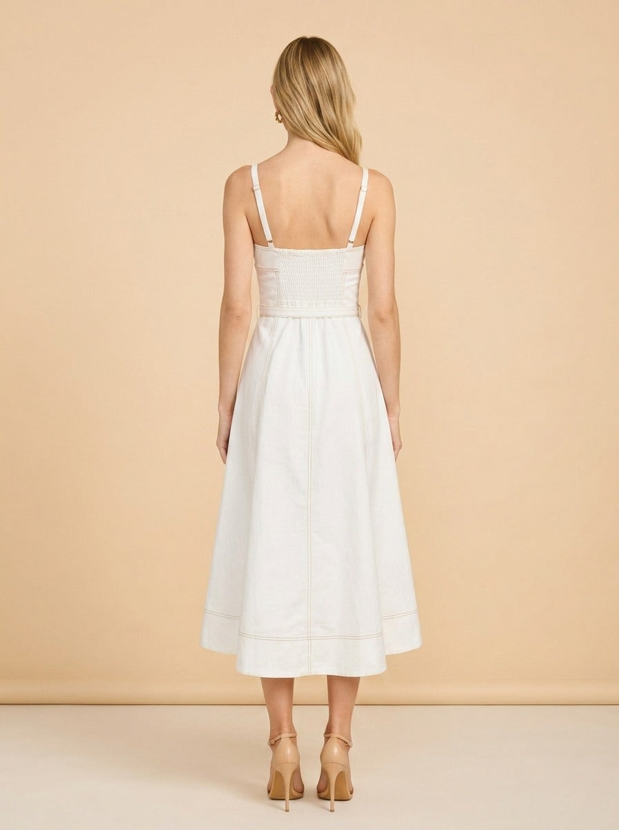 The Fiona Dress – Off White model_back