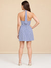 The Fleur Mini Dress - Navy Gingham model_back