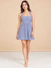 The Fleur Mini Dress - Navy Gingham model_front_3